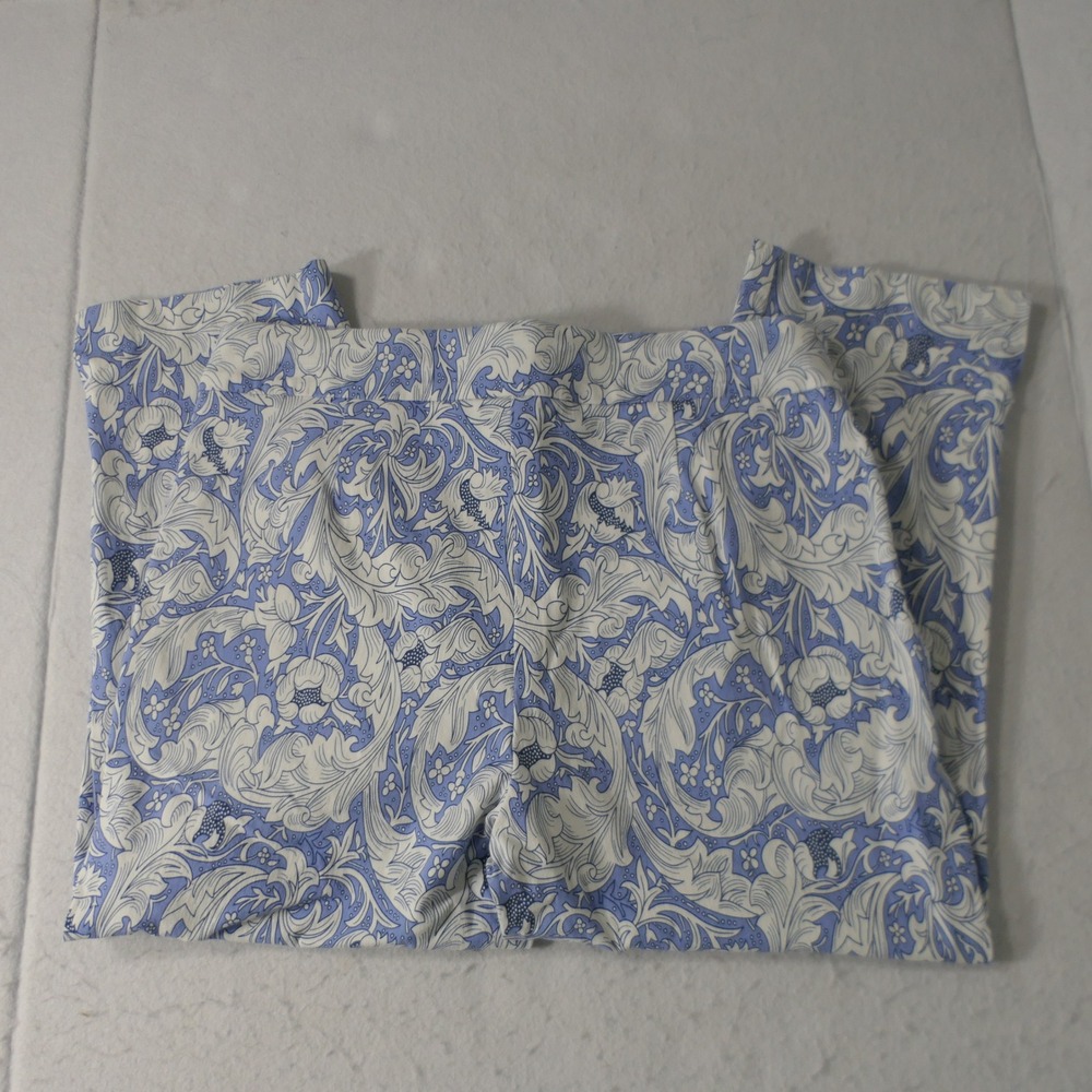 Patchington Women Cropped Pants 10 Blue White Floral Acanthus Print 8403J-804‎ - Picture 9 of 9